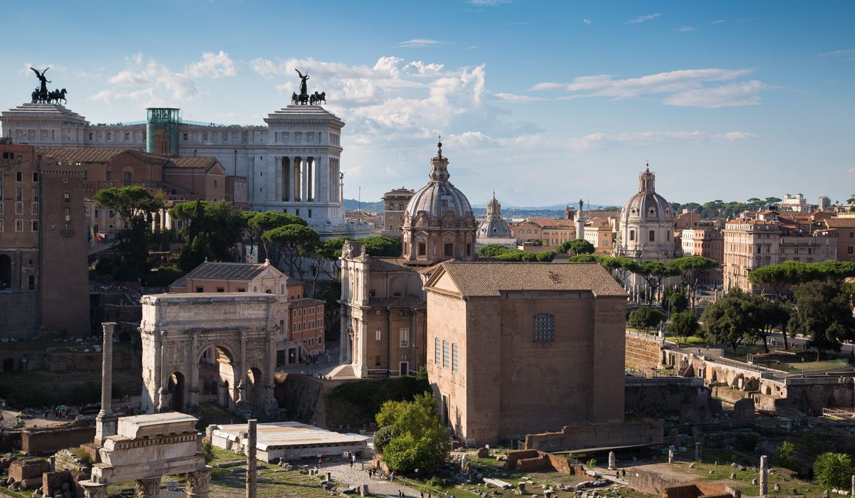 Vue Extérieure Sur Le Forum Romain à Rome